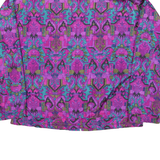 LAVON Womens Purple Printed Nylon Zip Jacket L Outerwear Patterned Stylish