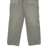 DICKIES Mens Cotton Grey Regular Straight Trousers W32 L32 Workwear Zip Closure