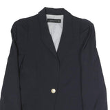 ZARA WOMAN Womens Black Jacket S Polyester Blend Button Plain Tailored Blazer
