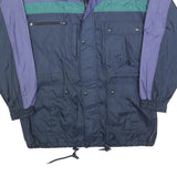Mens Blue & Green Colourblock Classic Jacket L Polyester Blend Windbreaker Zip