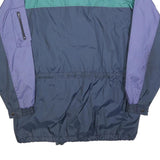 Mens Blue & Green Colourblock Classic Jacket L Polyester Blend Windbreaker Zip