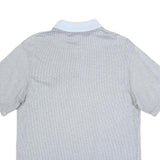 LACOSTE Mens Grey & White Short Sleeve Plain M Polo Shirt Cotton Blend Casual