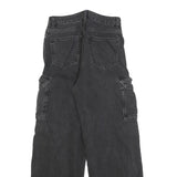 H&M Womens Black Relaxed Cargo Denim Light W28 L30 Cotton Blend Casual Pockets
