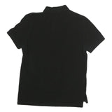 LACOSTE LIVE Mens Black Short Sleeve Plain Polo Shirt M Cotton Blend