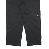 DICKIES Mens Cotton Blend Black Relaxed Straight Trousers W42 L30 Workwear Zip