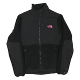 THE NORTH FACE Womens Black Pink Logo Zip Jacket S Polyester Fleece Outdoor