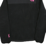 THE NORTH FACE Womens Black Pink Logo Zip Jacket S Polyester Fleece Outdoor