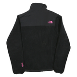 THE NORTH FACE Womens Black Pink Logo Zip Jacket S Polyester Fleece Outdoor