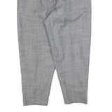 Womens Black White Checked Regular Fit Straight Trousers W30 L25 Zip Waistband