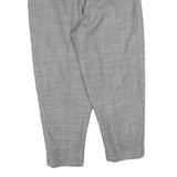 Womens Black White Checked Regular Fit Straight Trousers W30 L25 Zip Waistband
