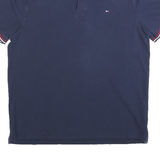 TOMMY HILFIGER Mens Navy Blue Cotton Blend Short Sleeve Polo Shirt M Classic Fit