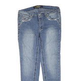 ANGELS Womens Regular Fit Blue Denim Jeans W36 L29 Zip Casual Stylish