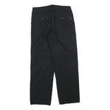 GSWD Womens Black Regular Fit Straight Leg Trousers W30 L28 Cotton Blend Zip