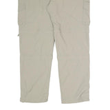 C&A Mens Relaxed Beige Polyester Blend Zip Cargo Trousers W36 L30 Outdoor