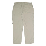 C&A Mens Relaxed Beige Polyester Blend Zip Cargo Trousers W36 L30 Outdoor