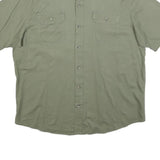 WRANGLER Mens Green & Grey Cotton Blend Short Sleeve Shirt XL Casual Utility
