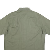 WRANGLER Mens Green & Grey Cotton Blend Short Sleeve Shirt XL Casual Utility