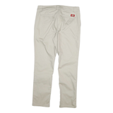 DICKIES Womens Cotton Blend Beige Slim Straight Trousers W32 L29 Workwear