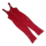 ELLESSE Womens Red Dungarees Slim Polyester Blend Corduroy S W28 L23 Zipper
