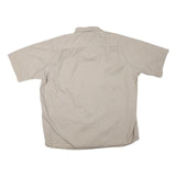 WRANGLER Mens Beige Short Sleeve Shirt M Cotton Blend Casual Button Up