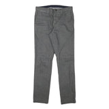 TOMMY HILFIGER Mens Grey Slim Straight Trousers Cotton Blend W30 L30 Formal