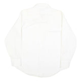 SEARS Mens White Plain Cotton Blend Shirt M Classic Style Button Closure