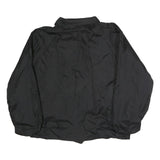 CARDINAL Mens Black Nylon Button Jacket L Plain Casual Lightweight Windbreaker