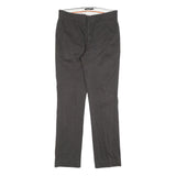 DOCKERS Mens Cotton Blend Black Regular Straight Trousers W33 L34 Zip Closure