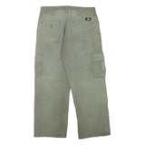 DICKIES Mens Cotton Blend Green Regular Cargo Trousers W32 L27 Workwear