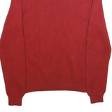 POLO RALPH LAUREN Mens Red Plain Cotton Jumper V-Neck Basic Knit M Casual Wear