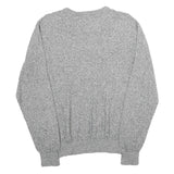 TOMMY HILFIGER Mens Grey Plain Cotton V-Neck Basic Knit Jumper L Classic Style