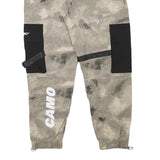 Mens Beige & Black Camouflage Cotton Blend Relaxed Cargo Trousers W27 L25