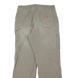 CARHARTT Mens Regular Beige Cotton Blend Trousers W34 L32 Workwear Zip Closure