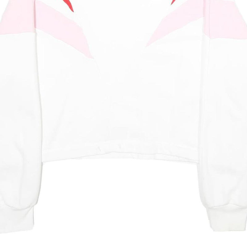 LEVI'S Womens White & Pink & Red Sweatshirt Crew Neck XS Cotton Blend Pullover