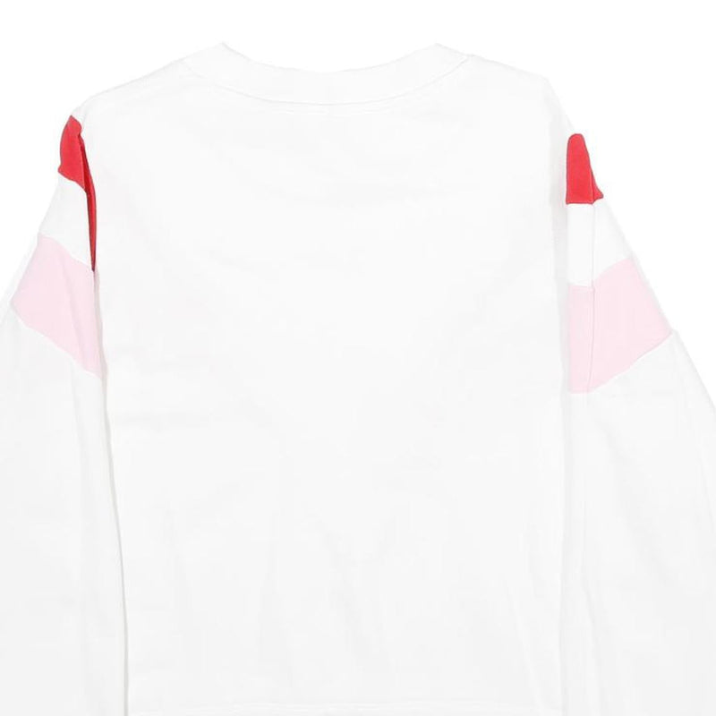 LEVI'S Womens White & Pink & Red Sweatshirt Crew Neck XS Cotton Blend Pullover