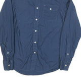 TOMMY HILFIGER Mens Blue Button-Down Shirt XS Cotton Blend Classic Fit Casual