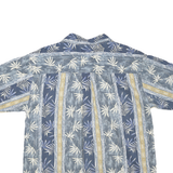 SUMMA Mens Blue & Beige Pattern Cotton Blend Shirt L Casual Summer Relaxed Fit