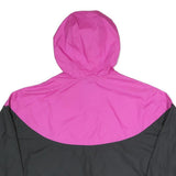 NIKE Womens Pink & Black Windbreaker Jacket M Polyester Blend Plain Zip Hooded