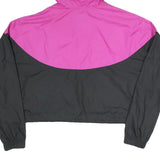 NIKE Womens Pink & Black Windbreaker Jacket M Polyester Blend Plain Zip Hooded