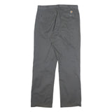 CARHARTT Mens Cotton Blend Grey Regular Straight Trousers W32 L31 Workwear Zip