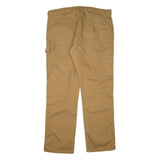 DICKIES Mens Cotton Blend Beige Regular Fit Straight Leg Trousers W40 L32