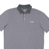 POLO RALPH LAUREN Mens Grey & White Striped Short Sleeve L Polo Shirt Cotton