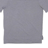 POLO RALPH LAUREN Mens Grey & White Striped Short Sleeve L Polo Shirt Cotton
