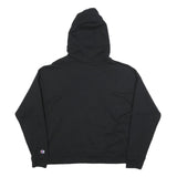 CHAMPION Womens Black Pullover Hoodie L Classic Logo Sweatshirt