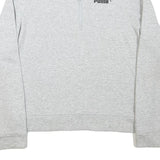 PUMA Womens Grey 1/4 Zip S Sweatshirt Cotton Blend Sport Casual Pullover