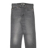 LEVI'S Womens Grey Regular Straight Denim Raw W26 L29 Zip Cotton Blend Jeans
