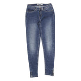 LEVI'S Womens Slim Blue Denim Light W22 L27 Zip Jeans Stud Detail Skinny Fit