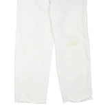 DICKIES Mens Regular Fit White Cotton Blend Trousers W34 L27 Workwear Casual
