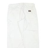 DICKIES Mens Regular Fit White Cotton Blend Trousers W34 L27 Workwear Casual