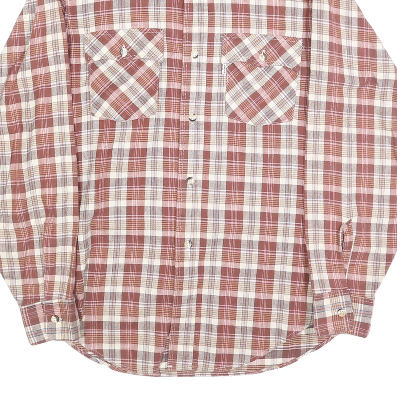 LEVI'S Mens Red & Cream Check Cotton Shirt M Button-Down Long Sleeve Casual